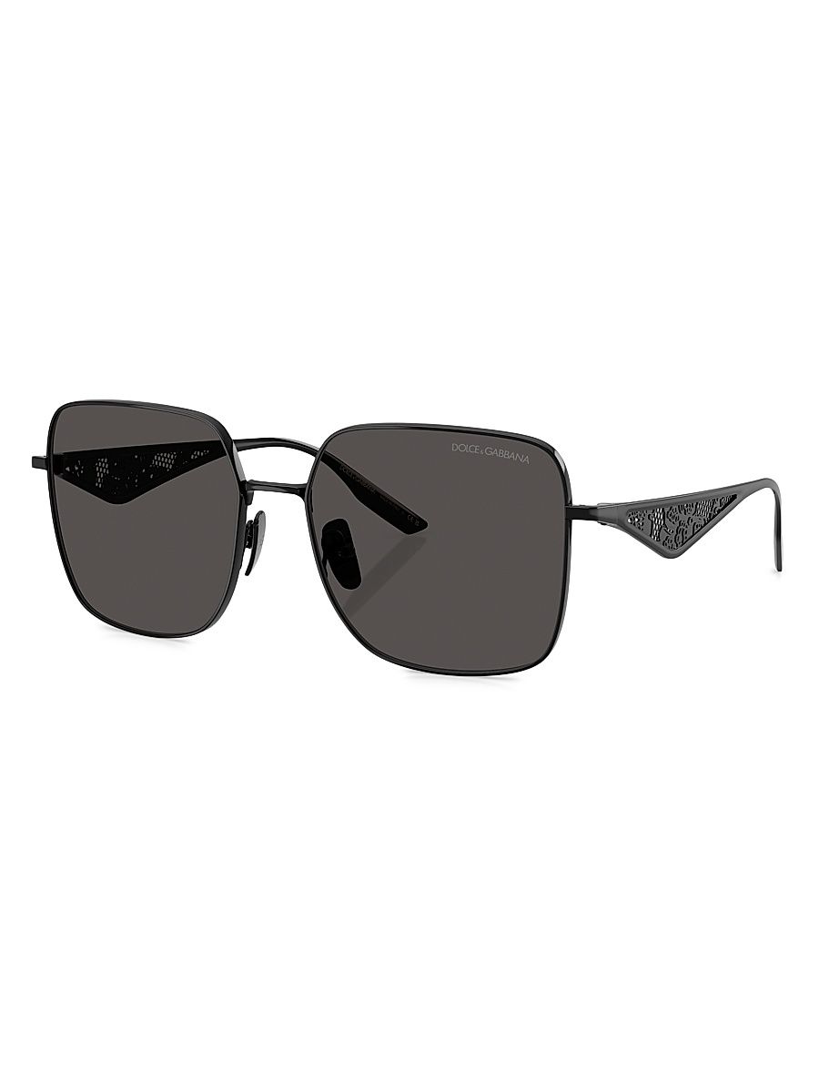 Women's 57MM Square Sunglasses - Dark Grey Black