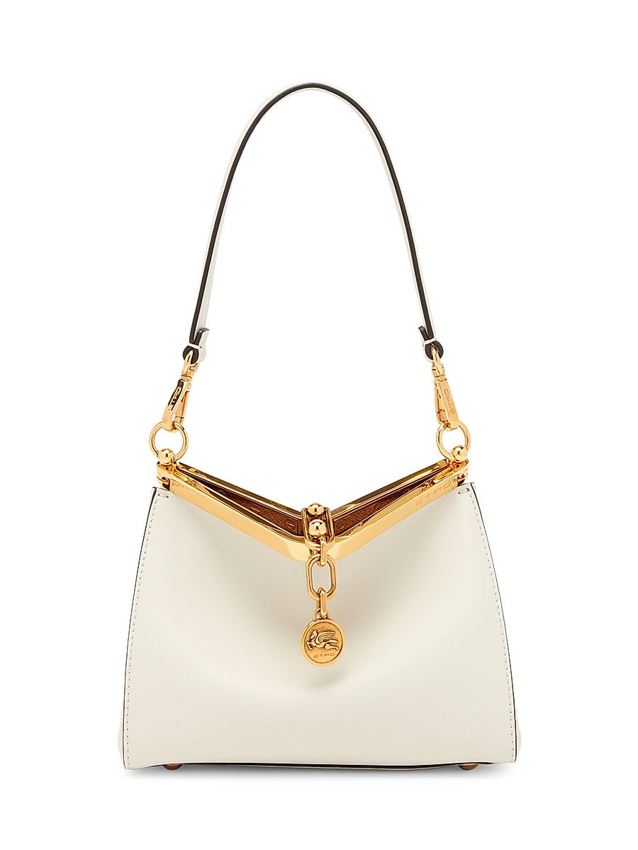 Women's Mini Vela Leather Shoulder Bag - Bianco Latte