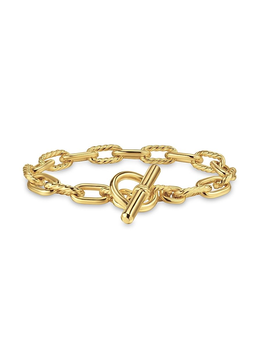 Women's DY Madison Toggle Chain Bracelet in 18K Yellow Gold, 8.5MM - Gold - Size Medium