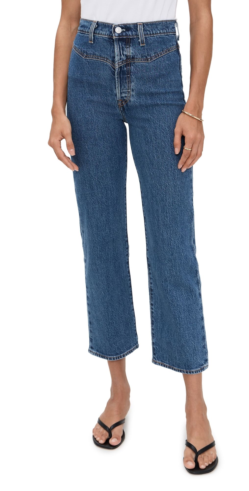 Levi's Ribcage Western Yoke Jeans Valley View Stone 32