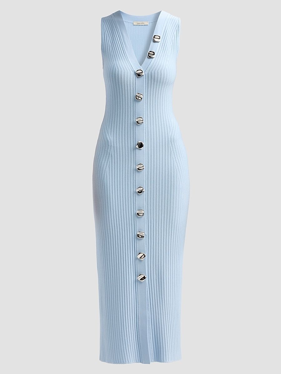 Women's Eliza Rib-Knit Midi Dress - Blue - Size XL