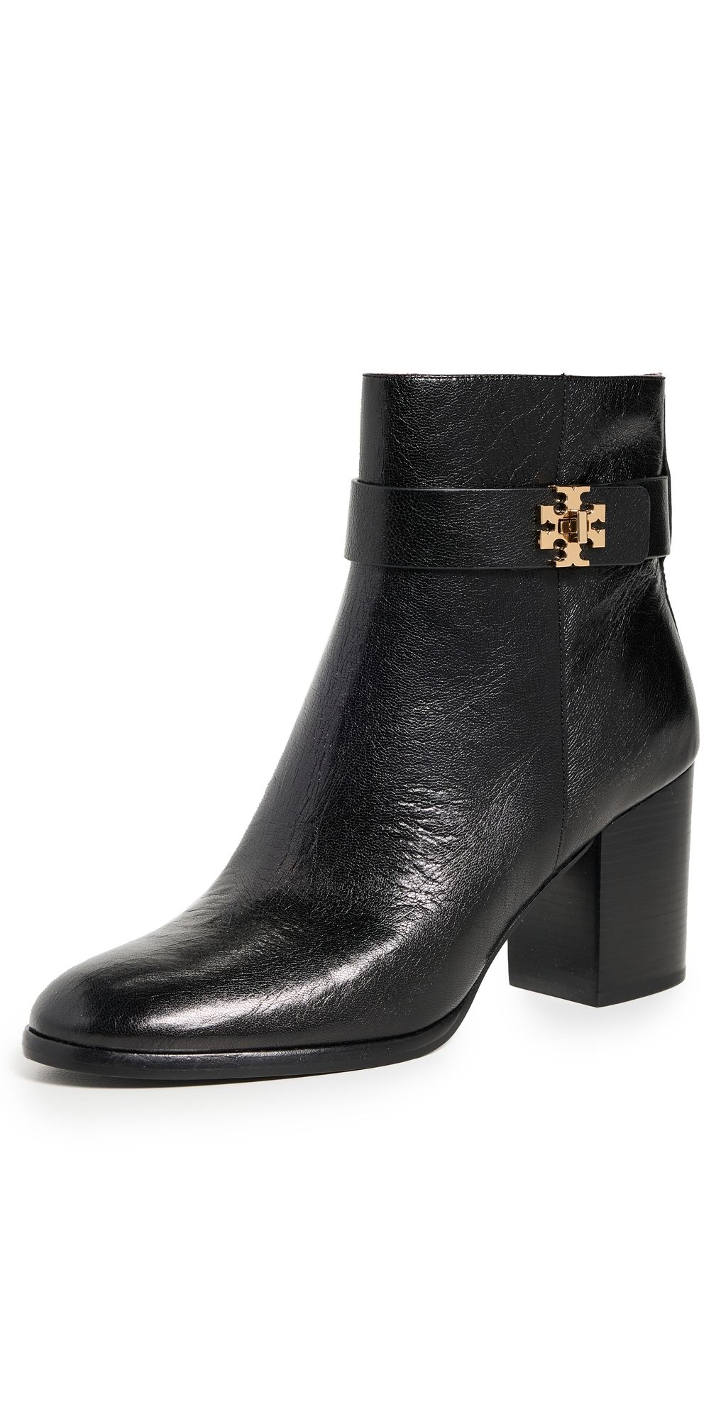 Tory Burch T Lock Heeled Ankle Boots 70mm Perfect Black 6.5