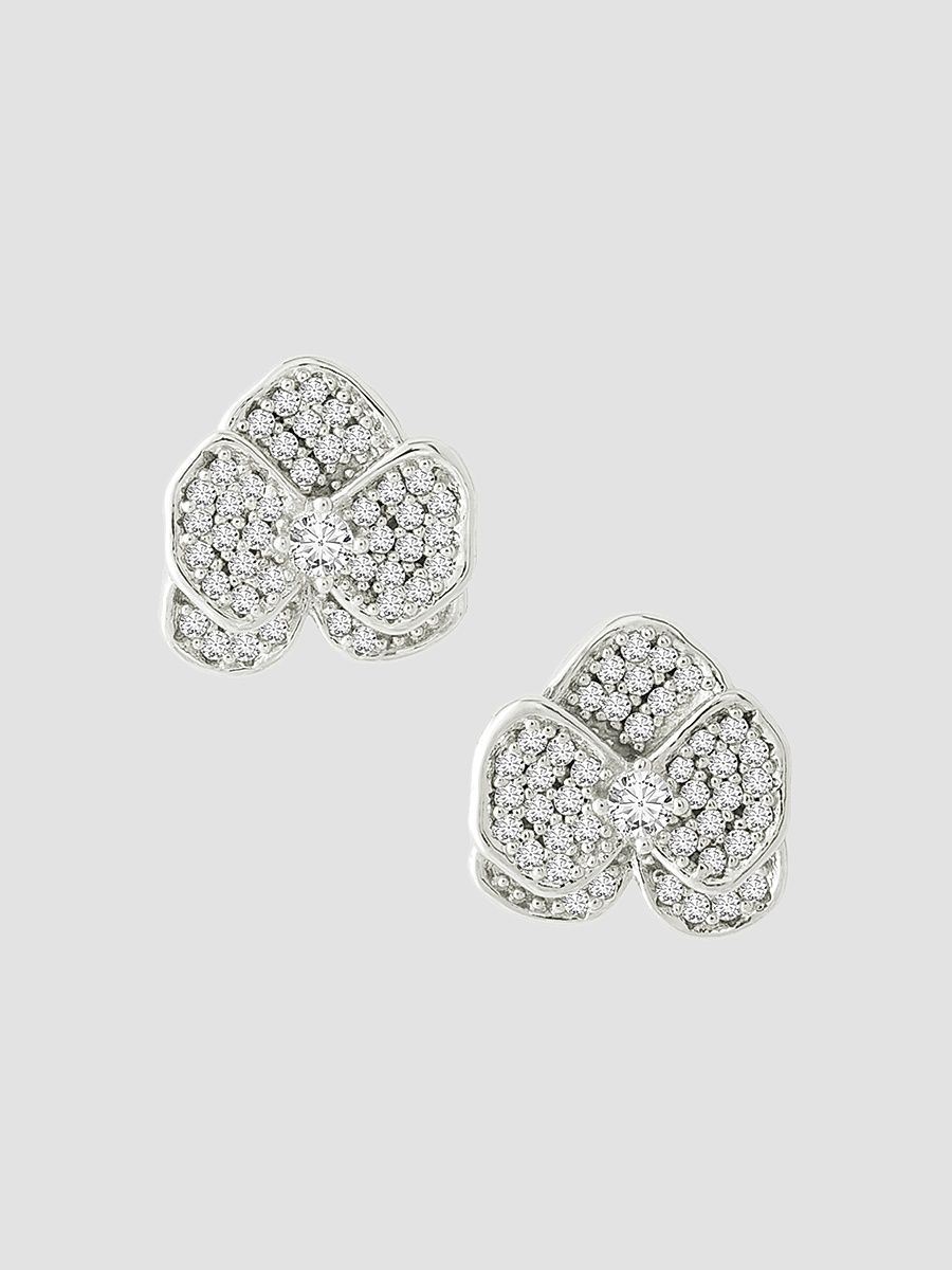 Women's Orchid Sterling Silver-Plated & Cubic Zirconia Stud Earrings - Silver