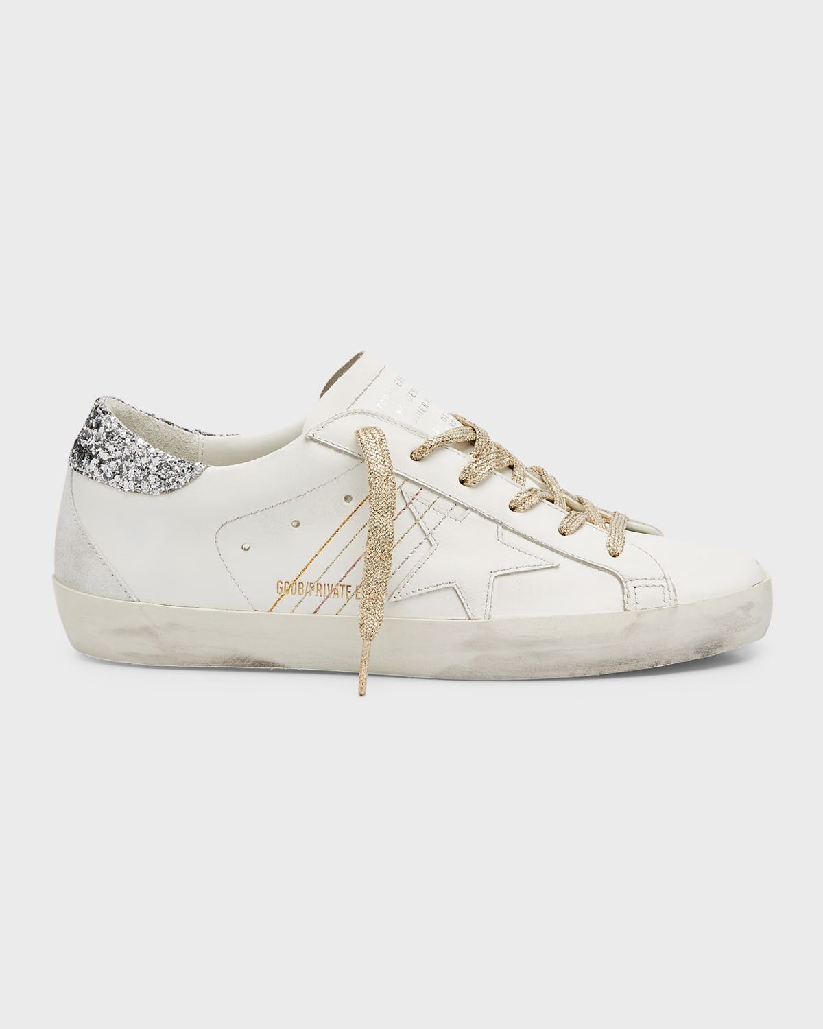 Superstar Leather Glitter Low-Top Sneakers