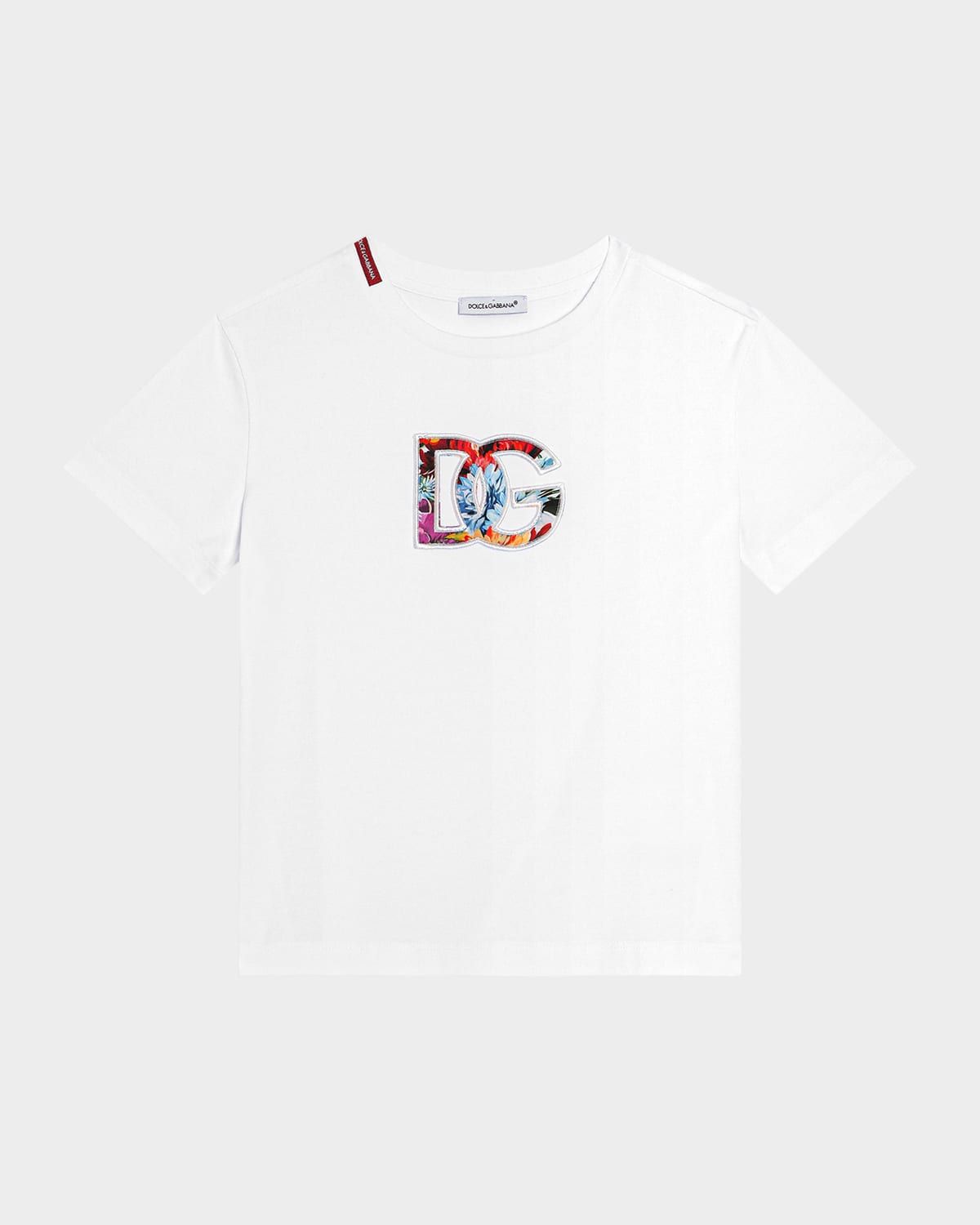Girl & apos;s DG Floral Logo Cotton Jersey T-Shirt, Size 4-6