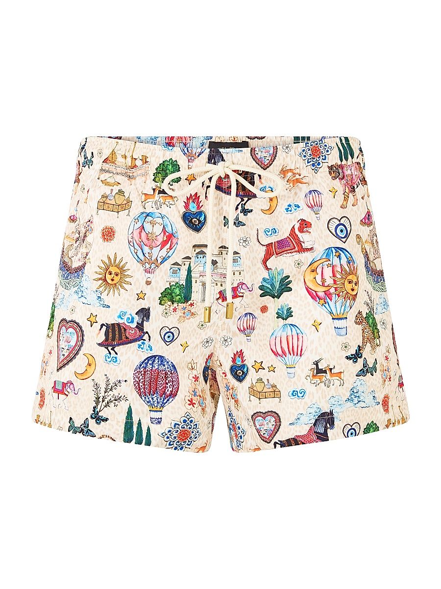 Men's Short-Length Swim Trunks - Kapadokya Kitsch - Size Large
