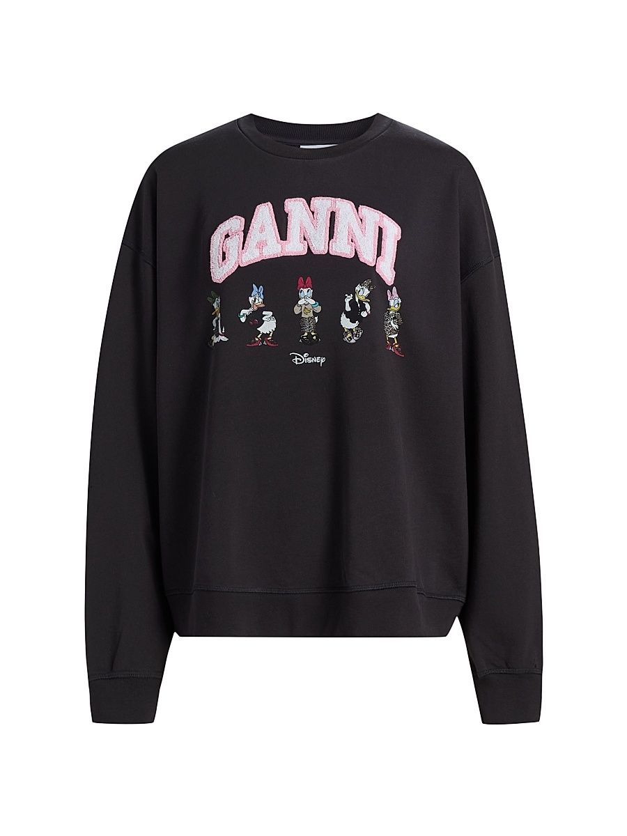 Women's Isoli Daisy Cotton Jersey Crewneck Sweatshirt - Phantom - Size Large