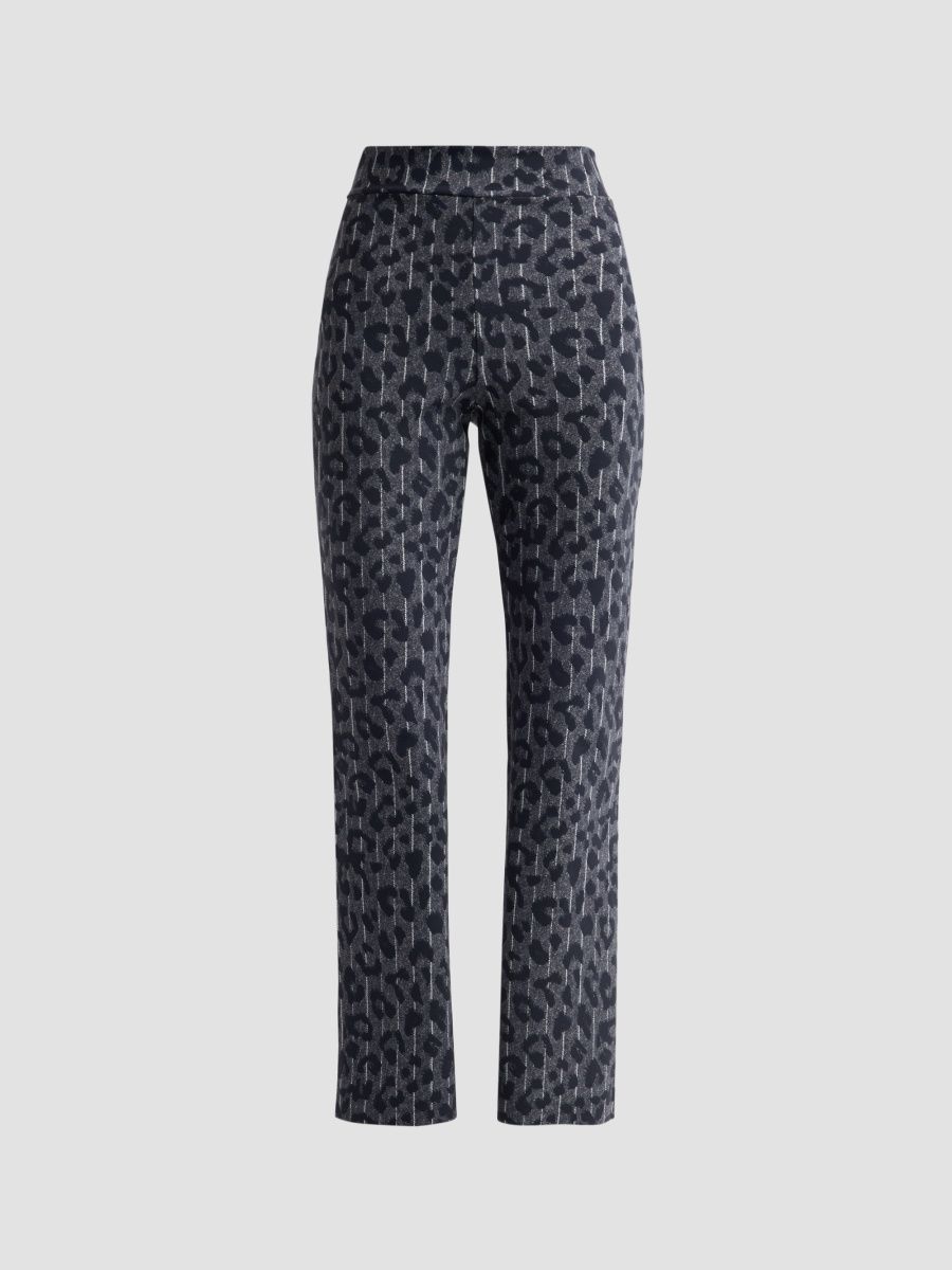 Chiara Boni La Petite Robe Women's Striped Leopard-Print Pants - Urban Leo - Size 12