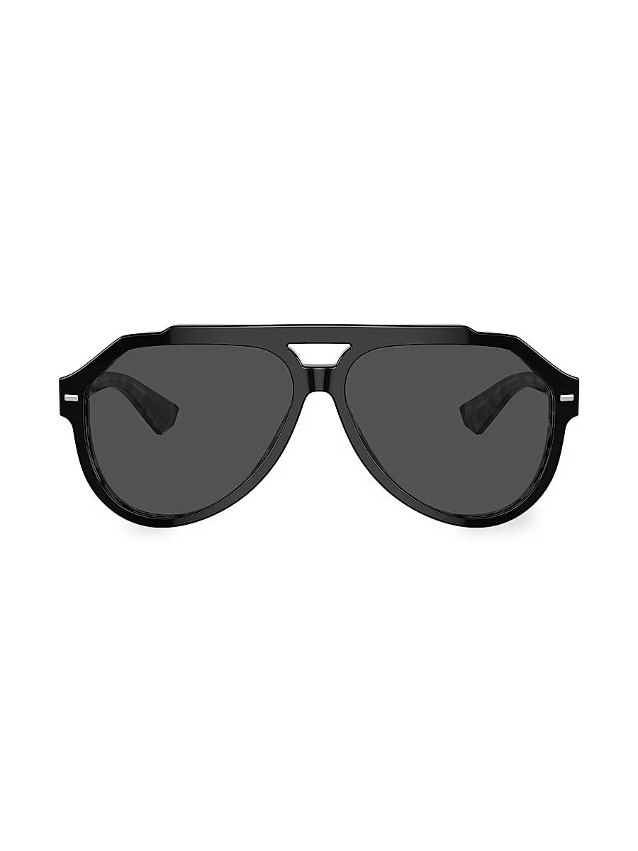 Men's 60MM Aviator Sunglasses - Dark Grey