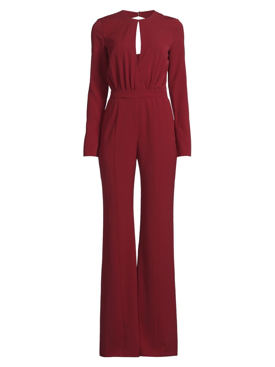 Black Halo Women's Dasha Crepe Straight-Leg Jumpsuit - Crimson - Size 6