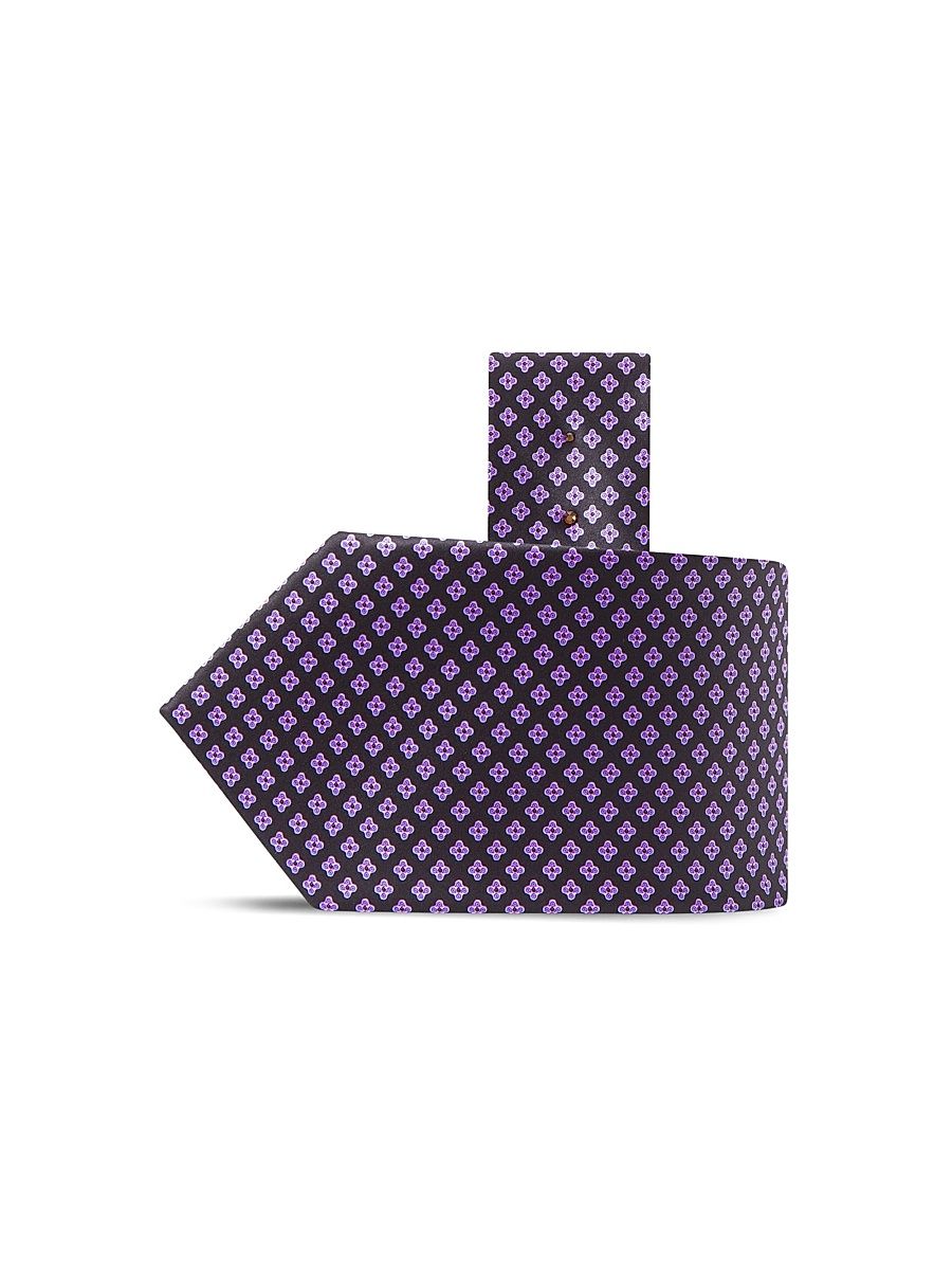 Men's Luxury Silk Tie - Black And Purple