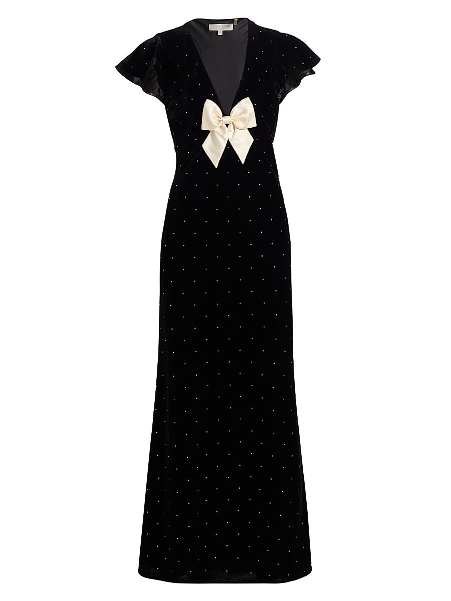 Women's Melora Embellished Bow Maxi Dress - Black - Size 8