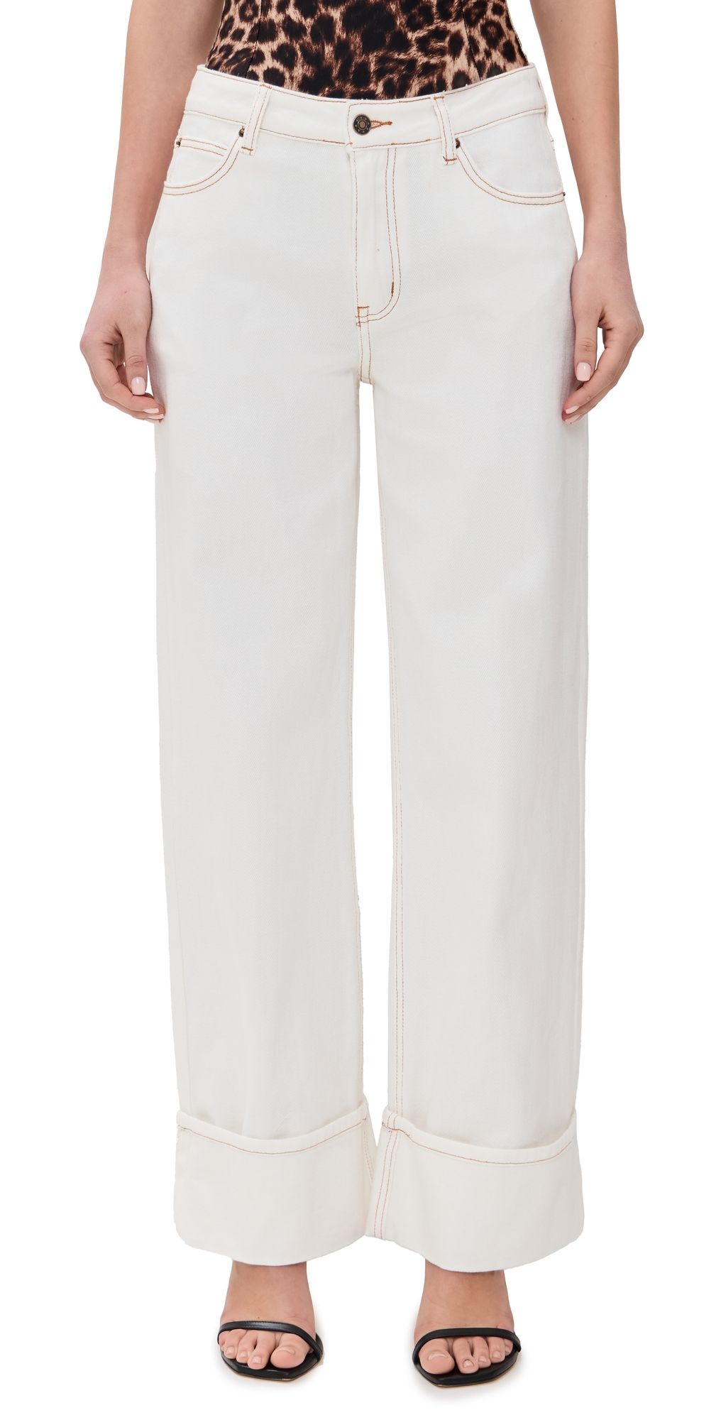 Lioness Top Model Cuffed Jeans Porcelain XXXL