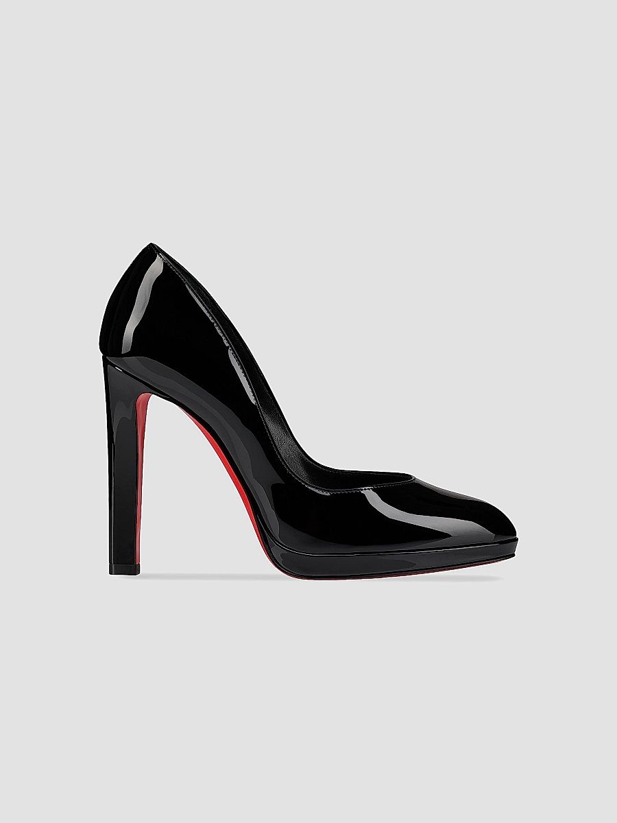 Christian Louboutin Women's Fannylove Alta Patent Leather 120MM Pumps - Black - Size 12