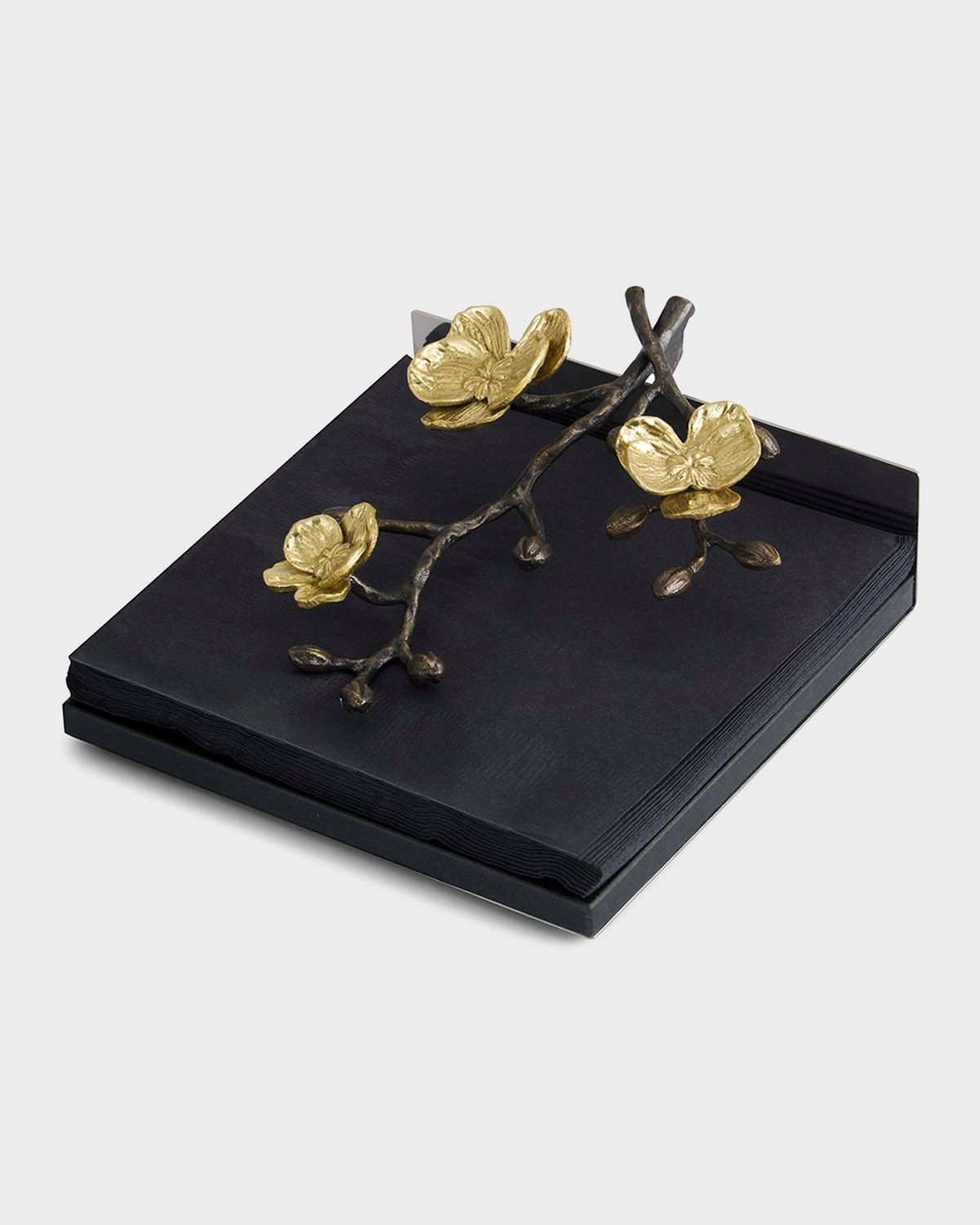 Gold Orchid Dinner Napkin Holder