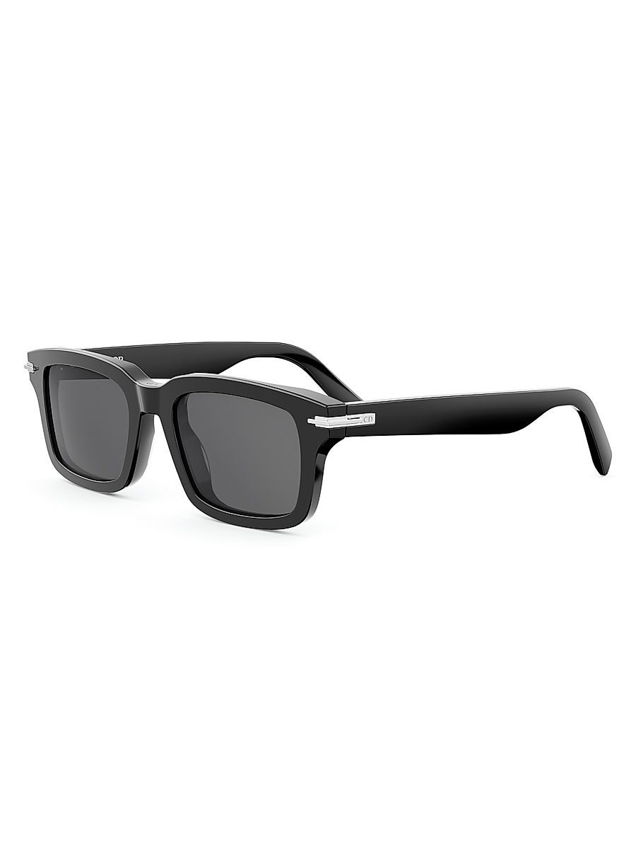 Men's DiorBlackSuit S16I Rectangular Sunglasses - Shiny Black And Smoke