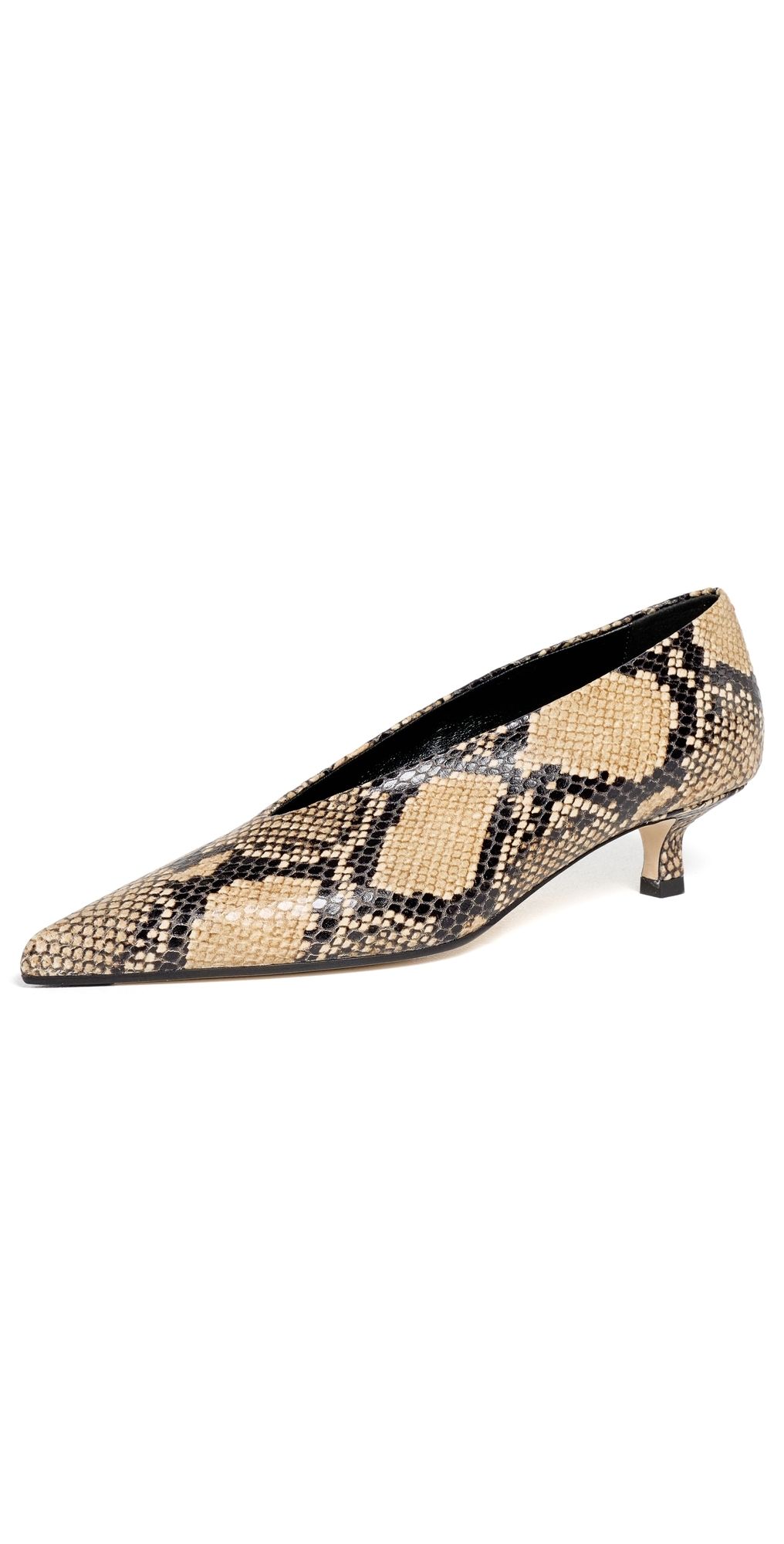 AEYDE Clara Snake Print Leather Pumps Hazelnut 41