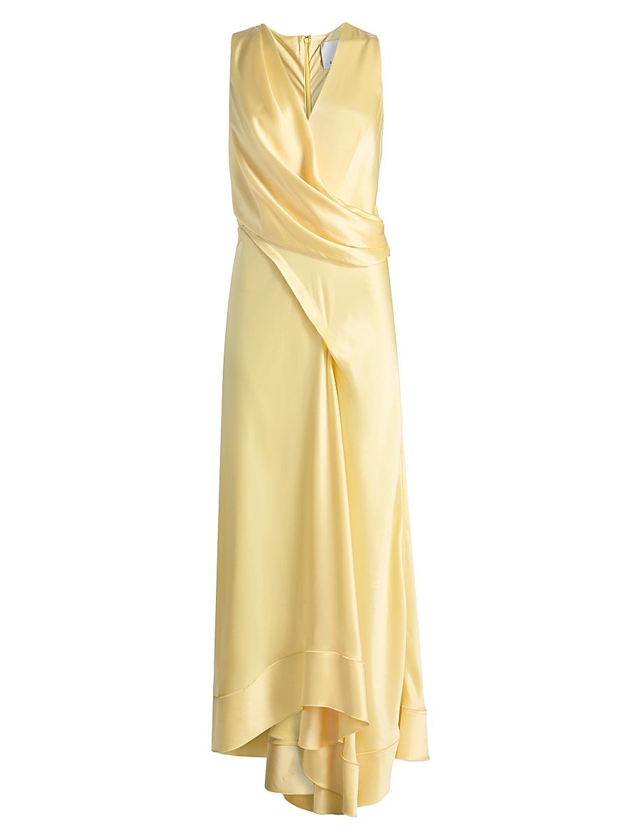Women's Eastoncroft Draped Satin Maxi Dress - Lemon Sorbet - Size 2