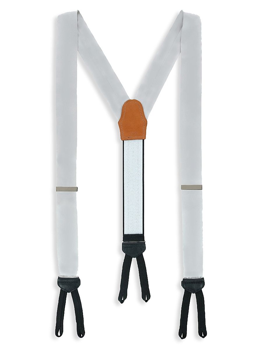 Men's Sutton Silk Suspenders - Silver
