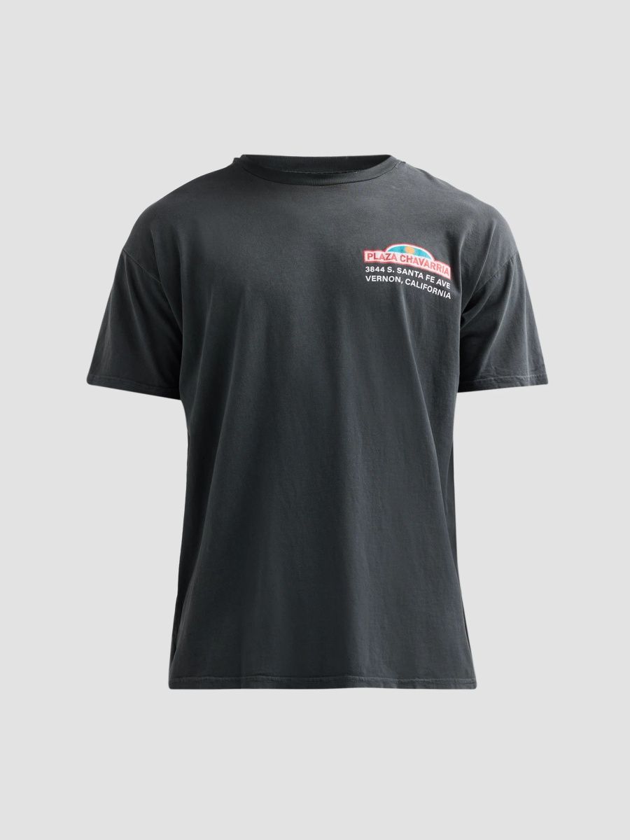 Willy Chavarria Men's Plaza Chavarria Cotton Crewneck T-Shirt - Pirate Black - Size XXL