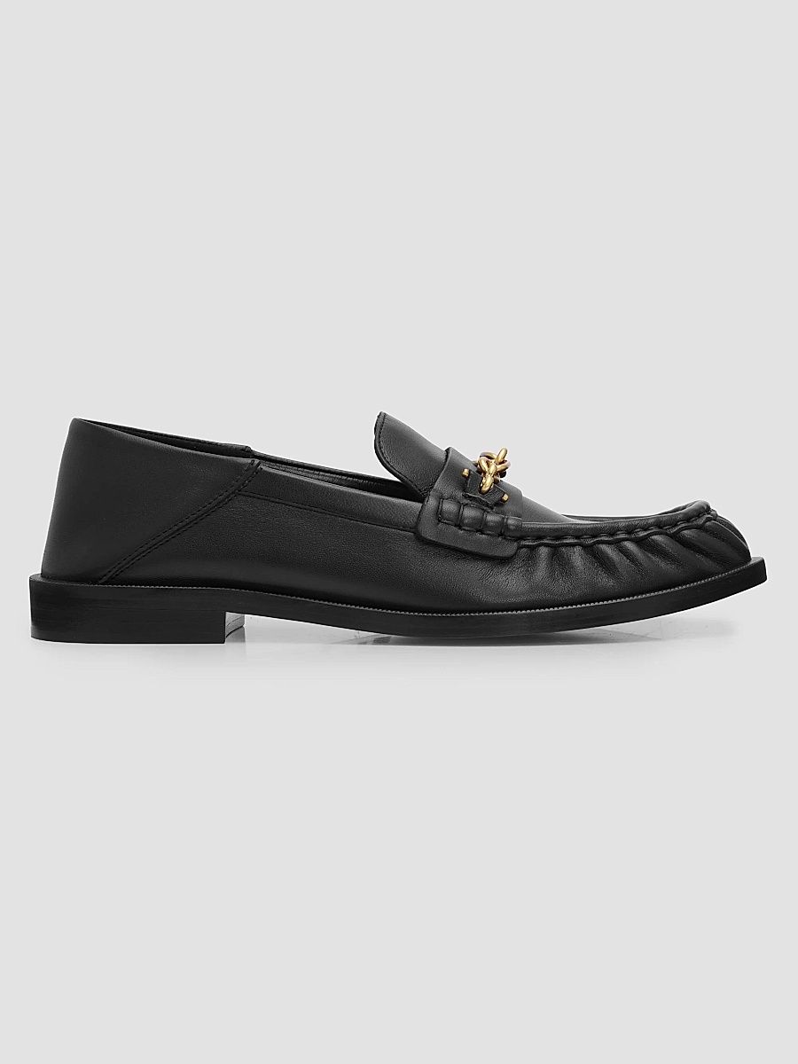 Balmain Men's Chain Leather Loafers - Noir - Size 13