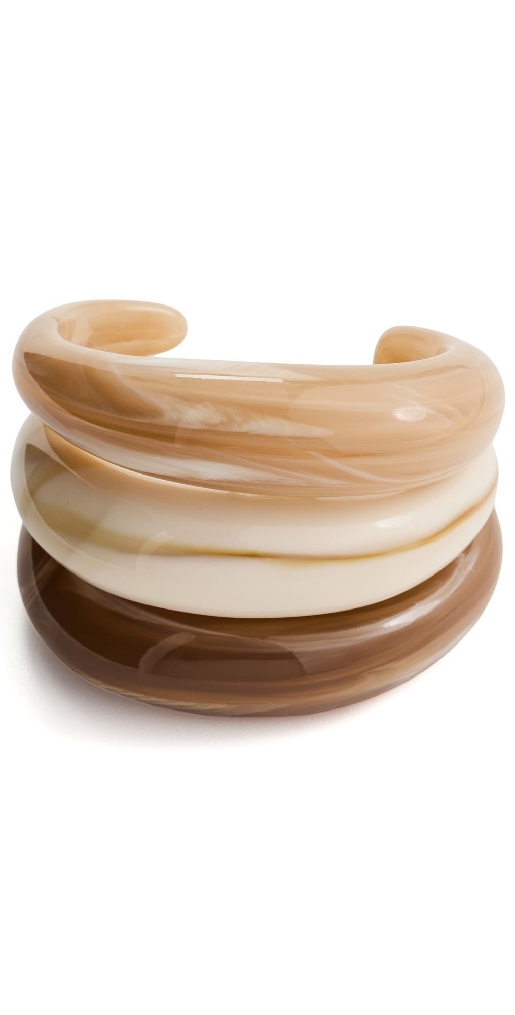 By Adina Eden Caramel Cream Resin Bangle Set Multi Color One Size