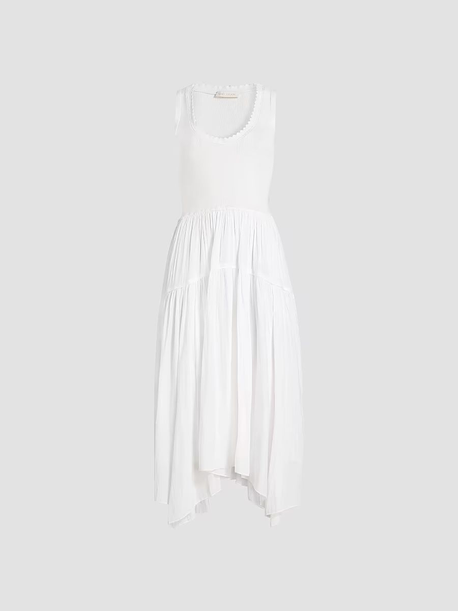 Ramy Brook Women's Hadley Sleeveless Ribbed Midi Dress - Ivory - Size XXL