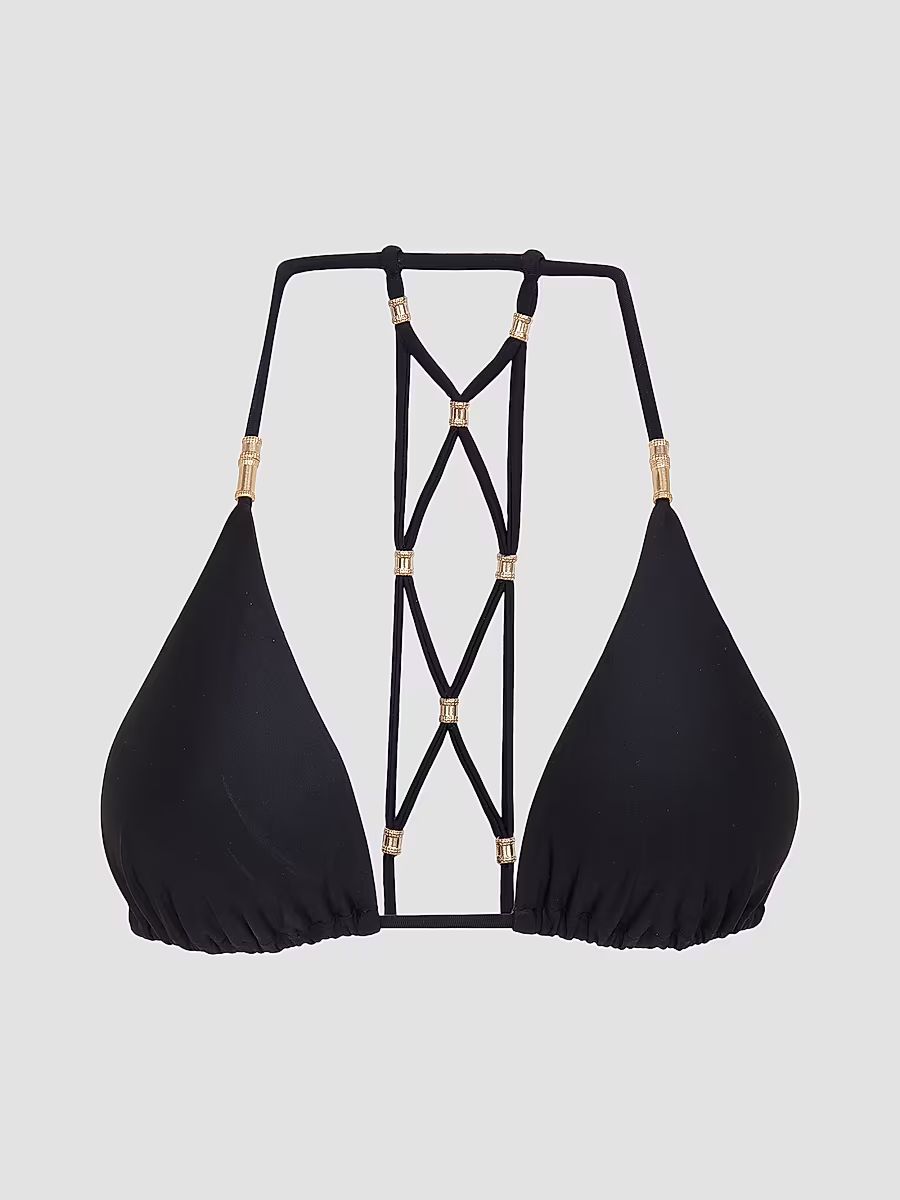 Women's Lucy Triangle Bikini Top - Black - Size XL