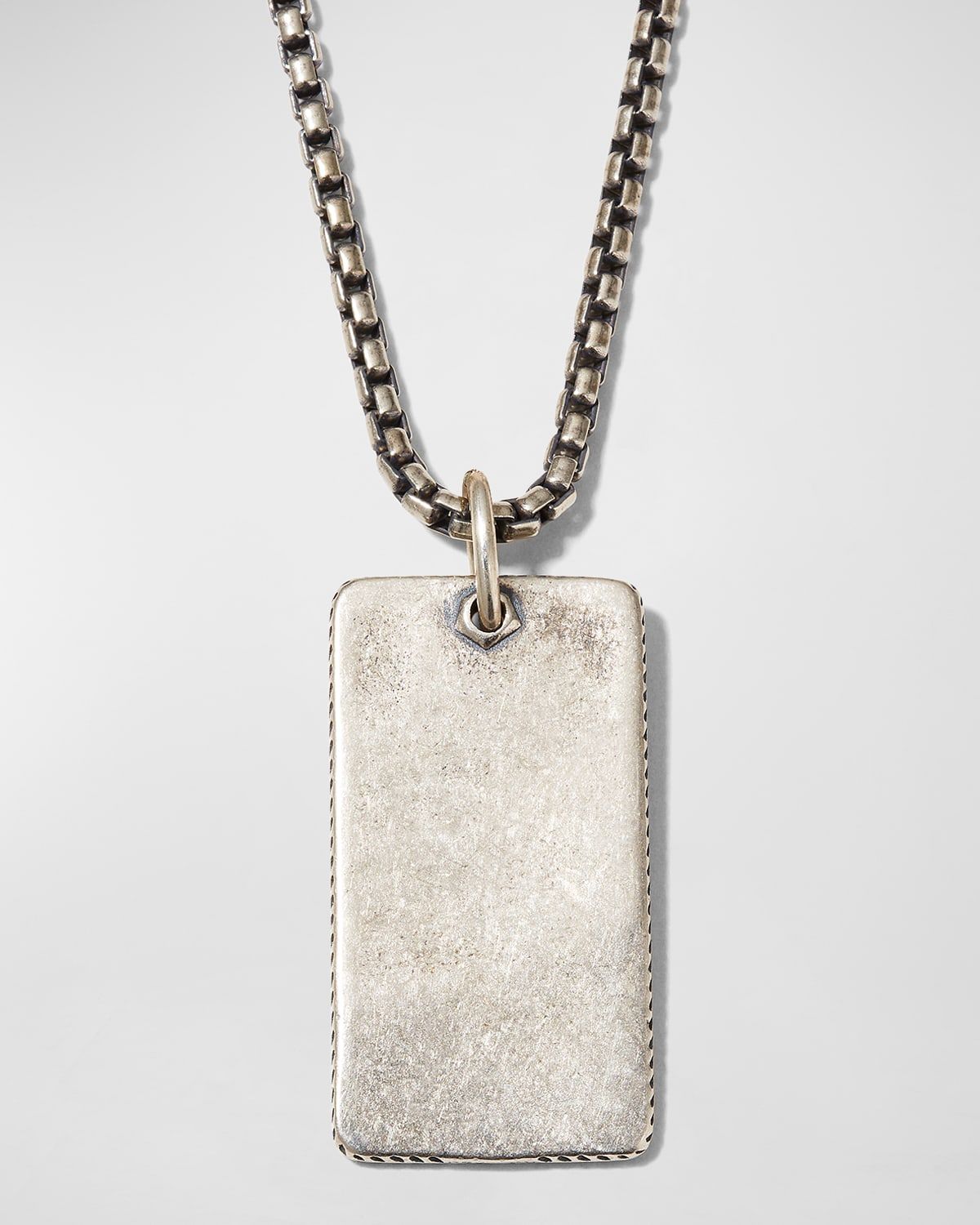 Men & apos;s Sterling Silver Dog Tag Necklace
