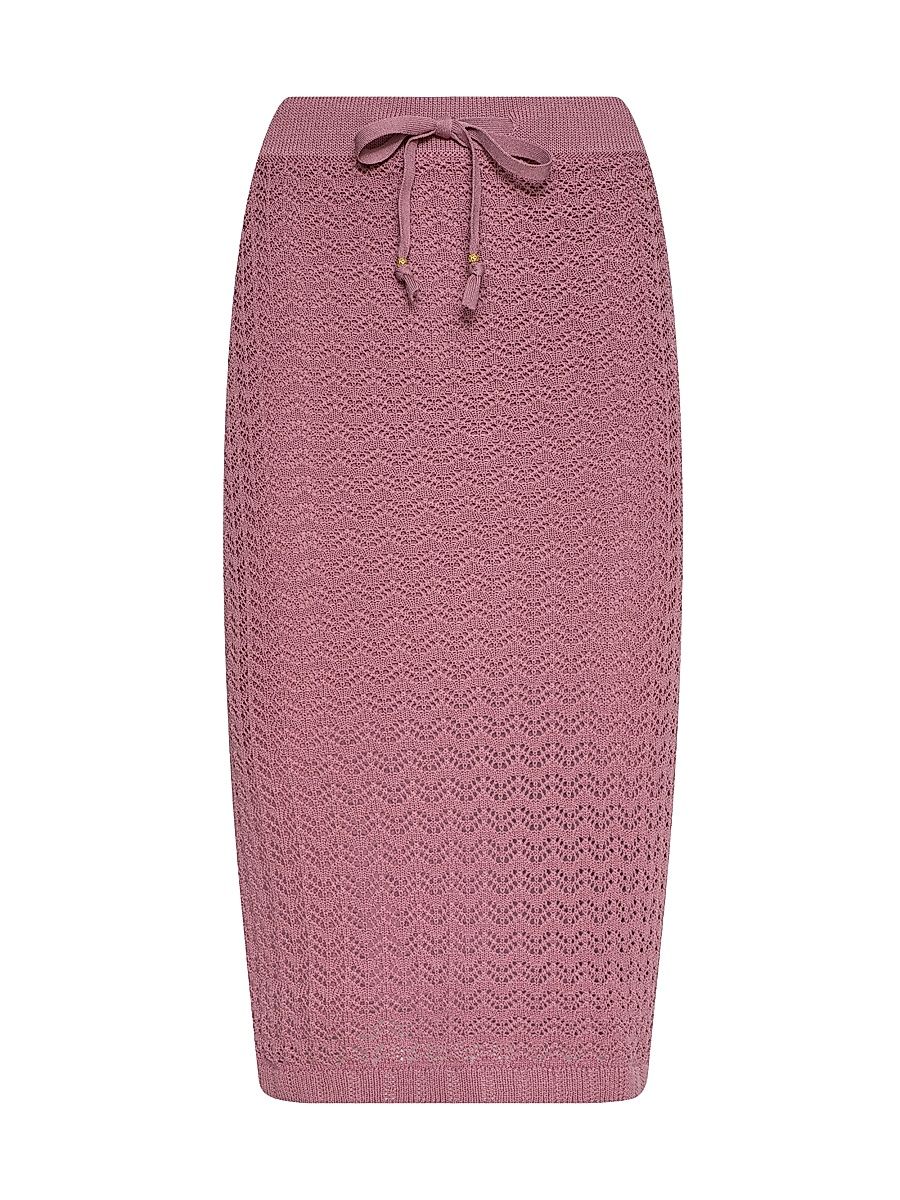 Women's Lacen Pointelle-Knit Midi-Skirt - Lilas - Size XL