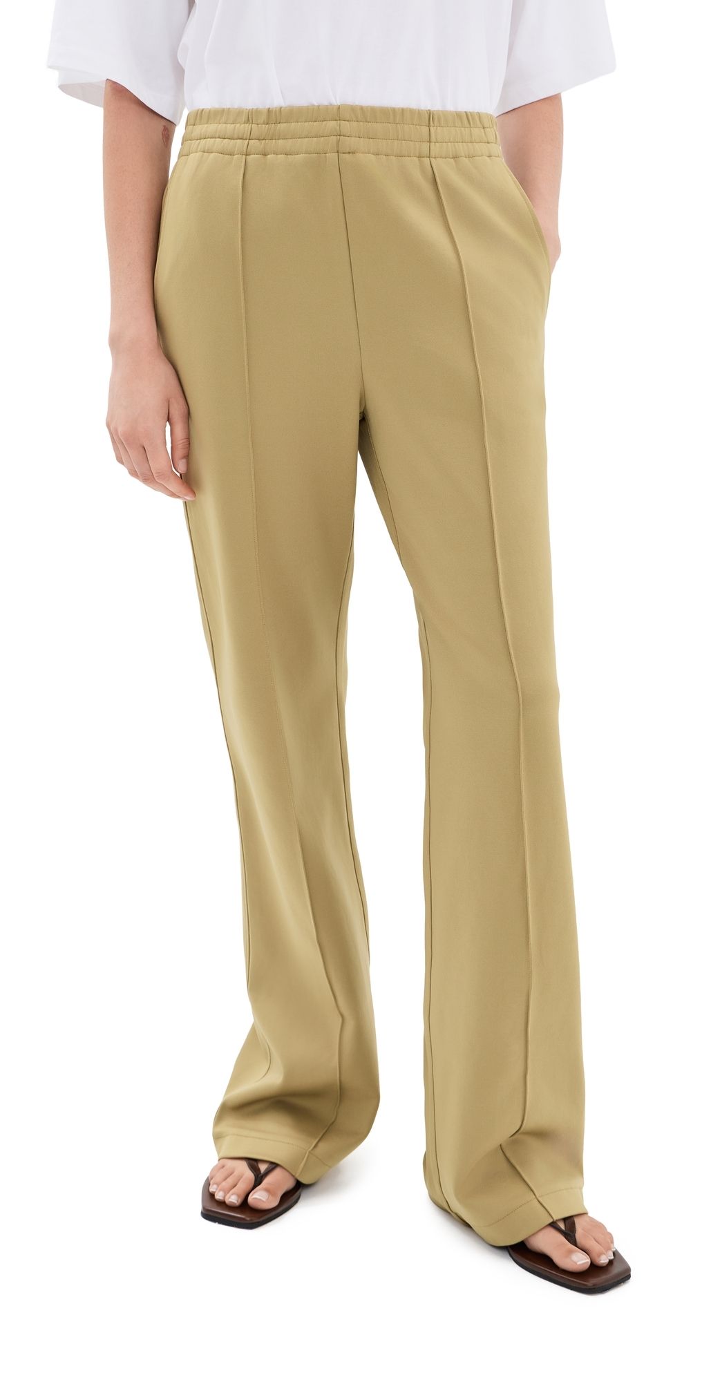 Tibi Active Knit Scottie Joggers Buff Tan XL