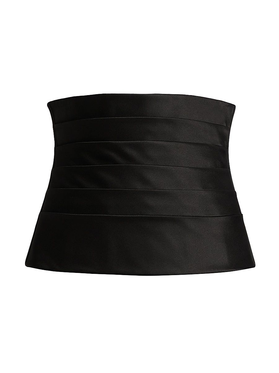 Women's Silk Faille Cummerbund Corset - Black - Size 6