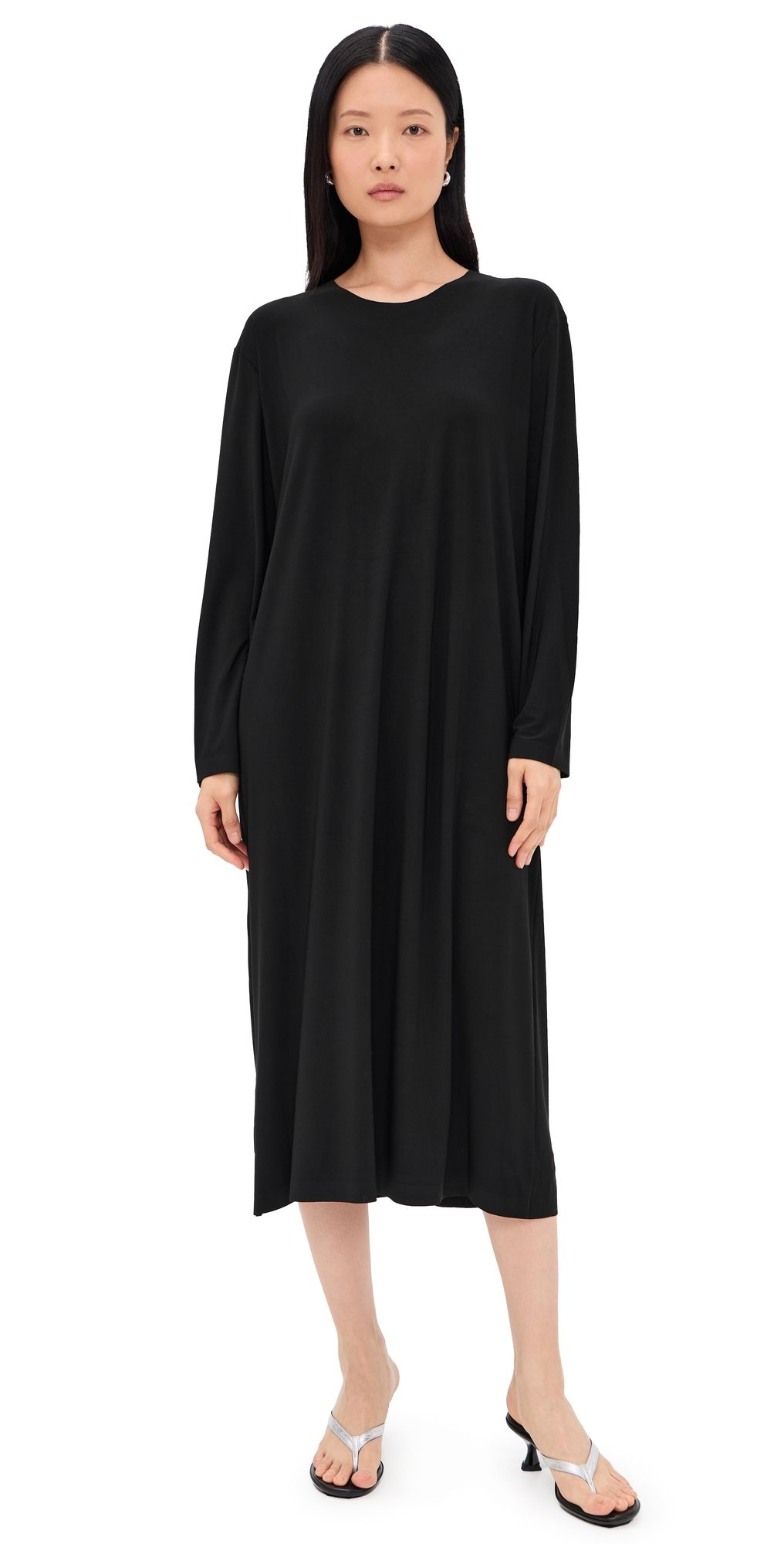 Norma Kamali Oversized Long Sleeve Dress Black XL