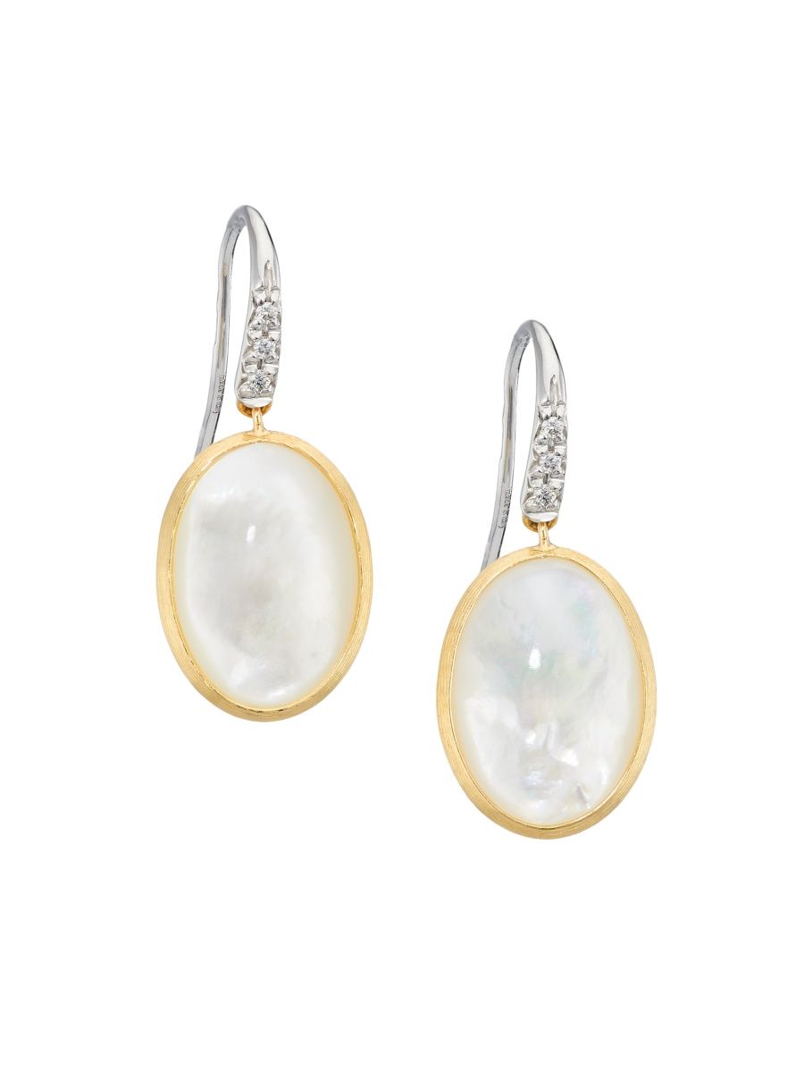 Marco Bicego Women's Siviglia Two-Tone 18K Gold, Mother-Of-Pearl & 0.05 TCW Diamond Drop Earrings - Yellow Gold