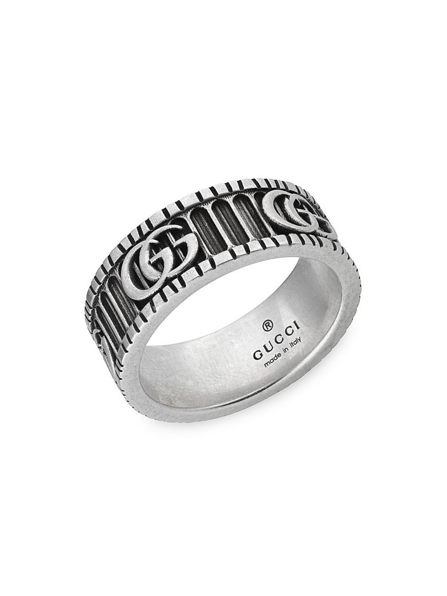 Men's GG Marmont Sterling Silver Ring - Silver - Size 10.75