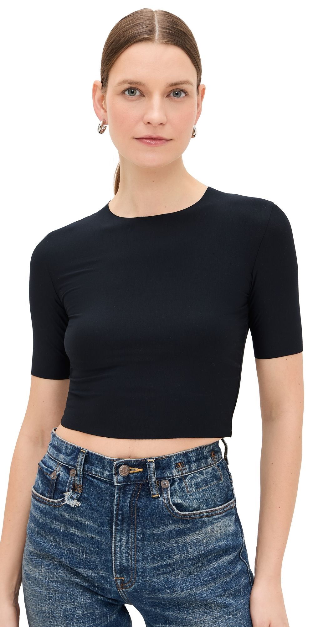 Commando Butter Cropped Tee Black S