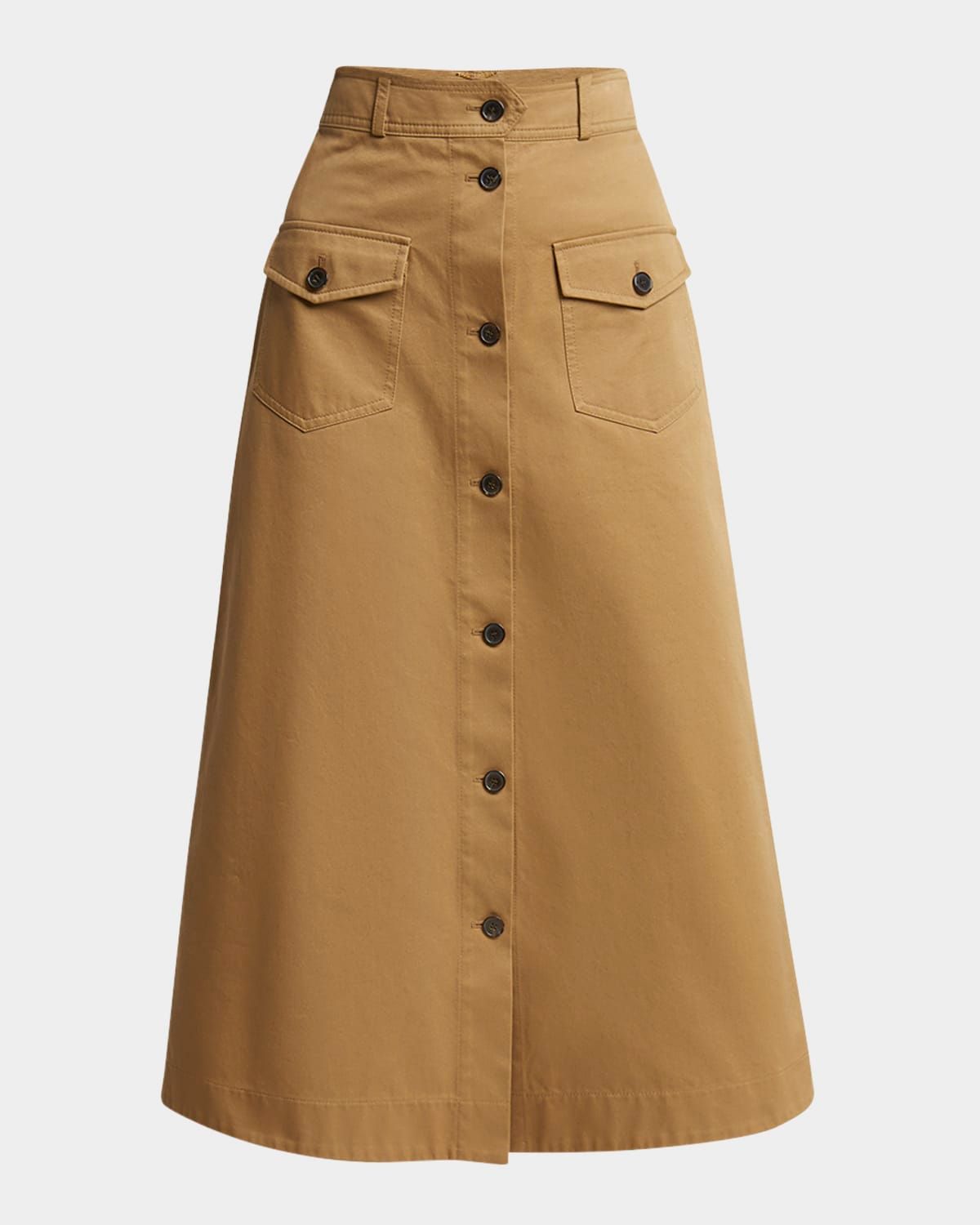 Button Down Midi Skirt