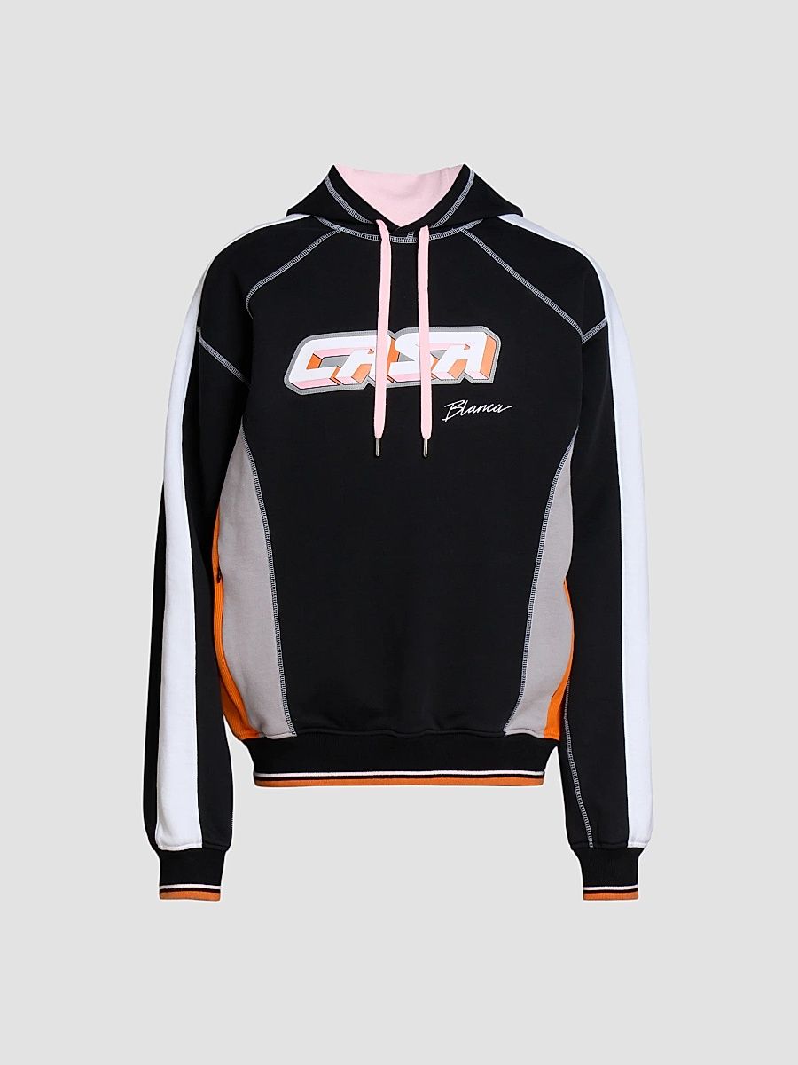 Casablanca Men's Colorblock Cotton Hoodie - Black - Size XXL