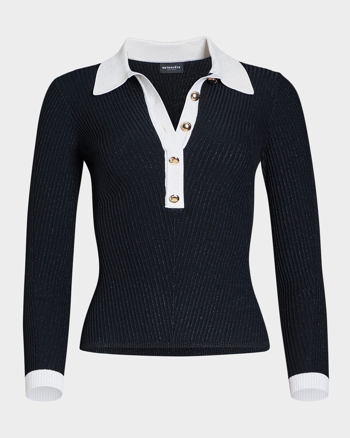 Agata Metallic Knit Top