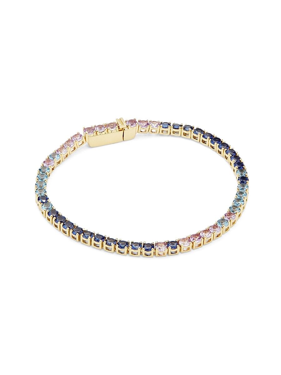 Women's 18K-Gold-Plated & Ombré Crystal Tennis Bracelet - Ombre Blue