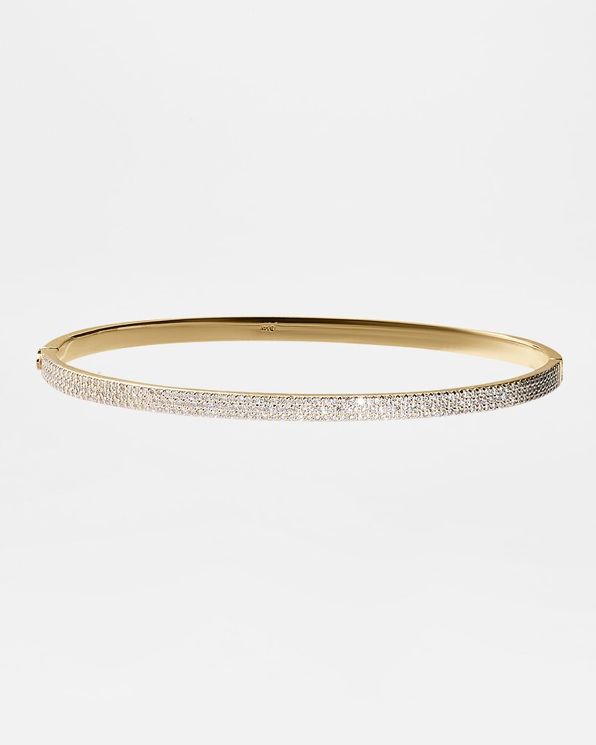 14K Gold Flawless Vanity Diamond Hinge Bangle