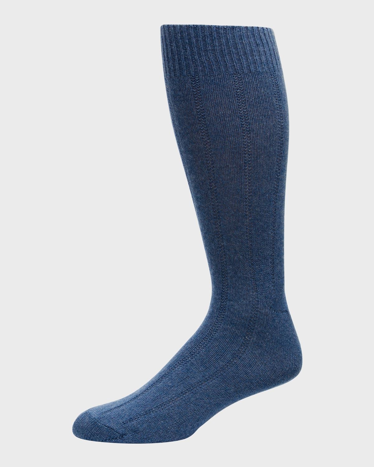 Men & apos;s Rib Cashmere Crew Socks
