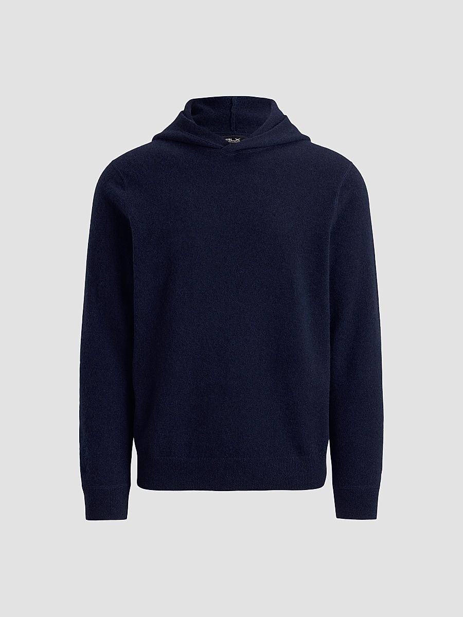 Men's Washable Cashmere Knit Hoodie - Refined Navy - Size XXL