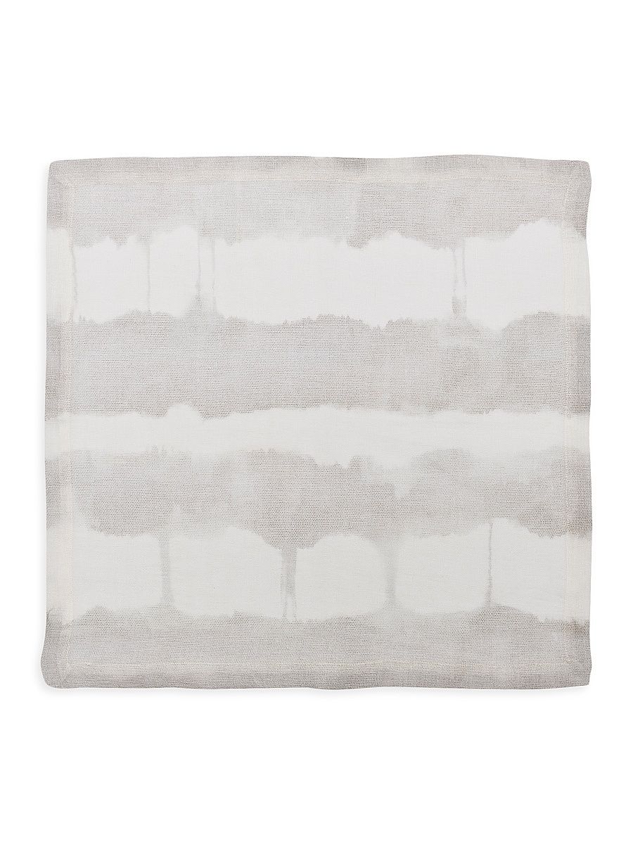 Watercolor Stripe Napkin - White Grey