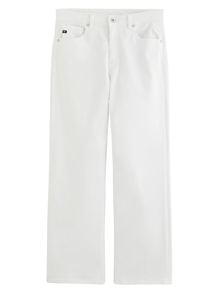 Women's Brinley Stretch Mid-Rise Straight Crop Jeans - White - Size 31