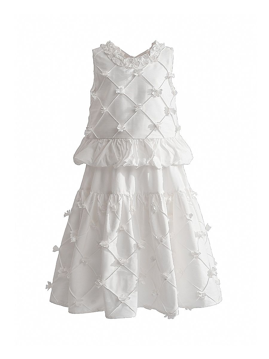 Little Girl's & Girl's Quilted Skirt Set - White - Size 9