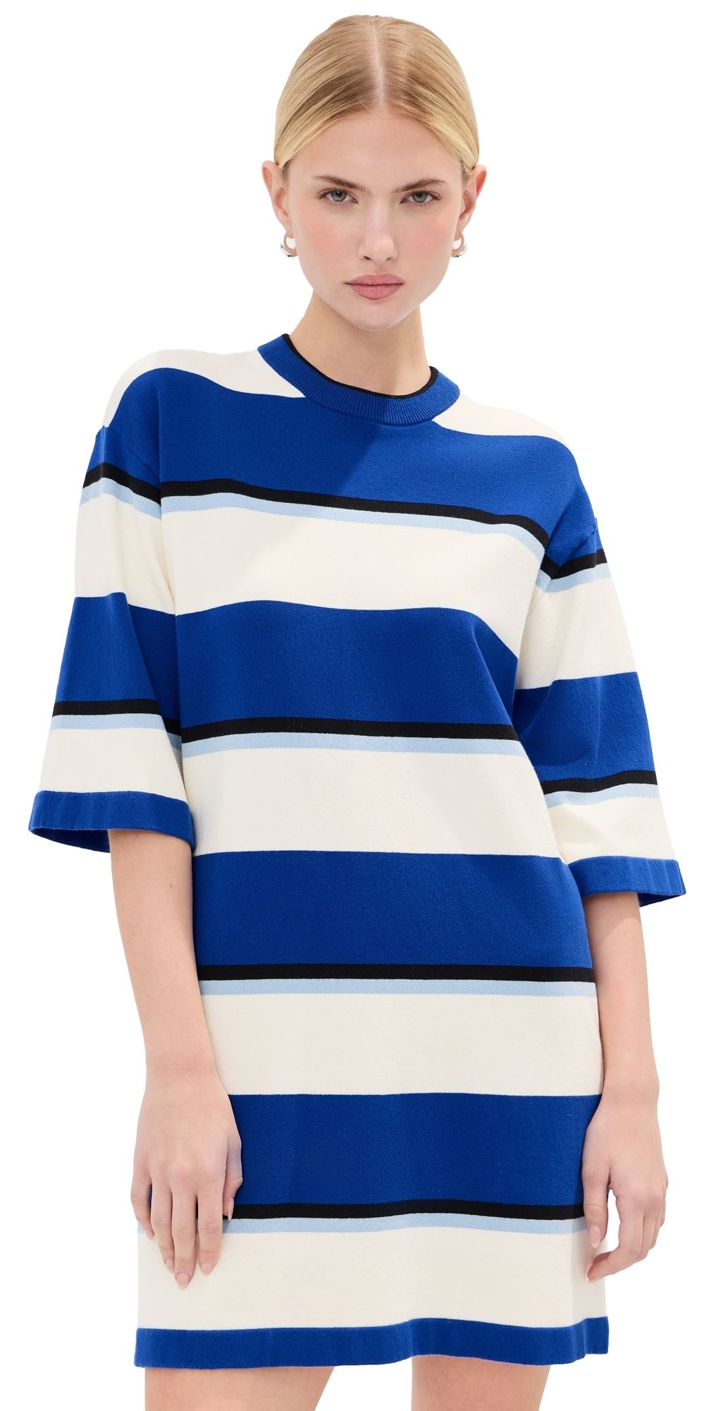 LE BOP Mara Rugby Tee Dress Chocolate/Heather Grey M