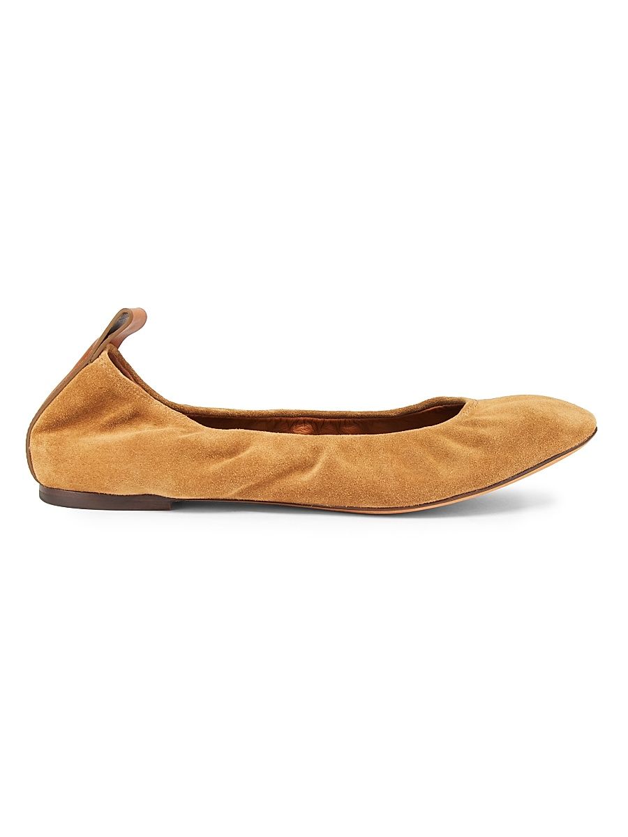 Women's Ballerina Suede Flats - Brown - Size 9