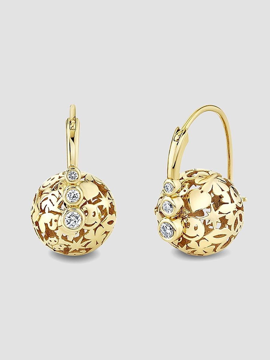 Women's Icon Wallpaper 14K Yellow Gold & 0.20 TCW Diamond Drop Earrings - Gold