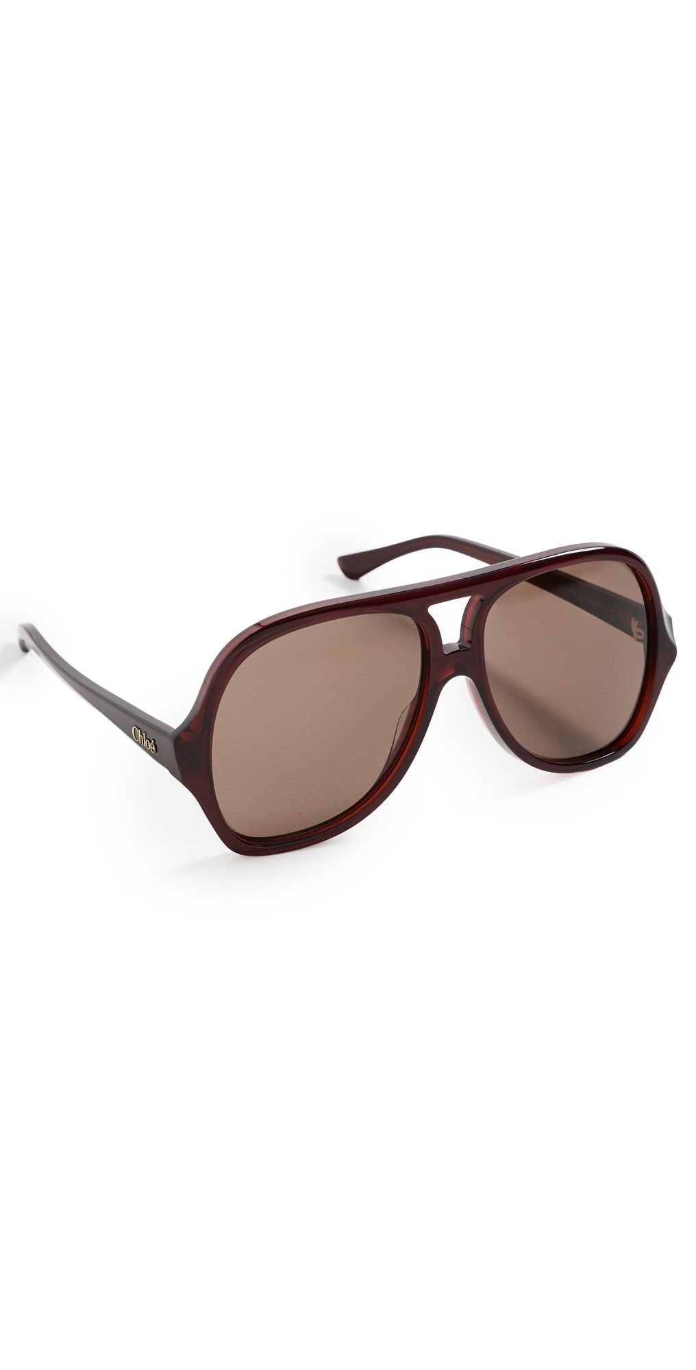 Chloé Aviator Sunglasses Brown-Brown-Brown One Size